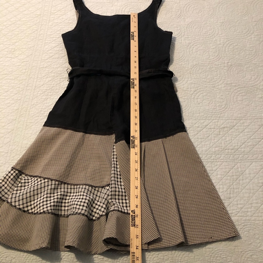 Linea Domani fit and flare black white checked dress. Size 8 - Picture 9 of 9
